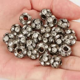 8mm 10mm 12mm Big Hole Rhinestone Crystal Rondelle Beads Copper Spacer Charms Beads for Jewelry Making DIY Bracelet Accessories