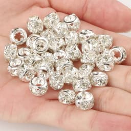 8mm 10mm 12mm Big Hole Rhinestone Crystal Rondelle Beads Copper Spacer Charms Beads for Jewelry Making DIY Bracelet Accessories