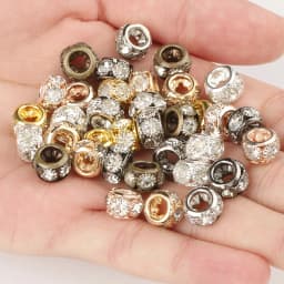 8mm 10mm 12mm Big Hole Rhinestone Crystal Rondelle Beads Copper Spacer Charms Beads for Jewelry Making DIY Bracelet Accessories