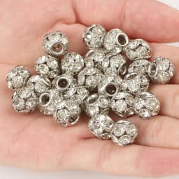 8mm 10mm 12mm Big Hole Rhinestone Crystal Rondelle Beads Copper Spacer Charms Beads for Jewelry Making DIY Bracelet Accessories