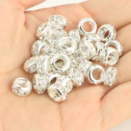 8mm 10mm 12mm Big Hole Rhinestone Crystal Rondelle Beads Copper Spacer Charms Beads for Jewelry Making DIY Bracelet Accessories