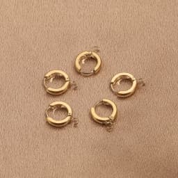 10pcs Stainless Steel Gold Earring Hooks with Loop Round Ear Post with Open Jump Ring for DIY Jewelry Components Wholesale