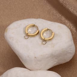 10pcs Stainless Steel Gold Earring Hooks with Loop Round Ear Post with Open Jump Ring for DIY Jewelry Components Wholesale