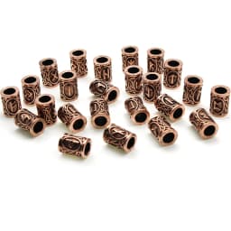 24pcs/Set Viking Rune Metal Spacer Beads Fit Beards or Hair Rune Vintage Big Hole Bead DIY Pendants Jewelry Making Accessories