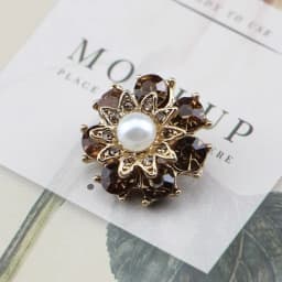 6PCS Fashion Metal Buttons For Clothing Rhinestone Alloy Pearl Exquisite Flower Button Sewing Handwork Clothes Accessories