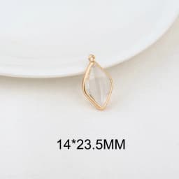 (1082)6PCS 24K Champagne Gold Color Brass with Glass Irregular Connector Charms High Quality Jewelry Making Findings Accessories