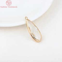 (1082)6PCS 24K Champagne Gold Color Brass with Glass Irregular Connector Charms High Quality Jewelry Making Findings Accessories