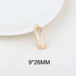 (1082)6PCS 24K Champagne Gold Color Brass with Glass Irregular Connector Charms High Quality Jewelry Making Findings Accessories