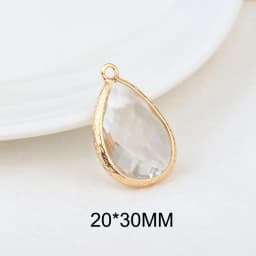 (1082)6PCS 24K Champagne Gold Color Brass with Glass Irregular Connector Charms High Quality Jewelry Making Findings Accessories
