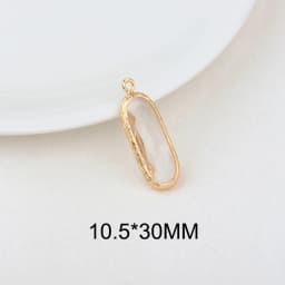 (1082)6PCS 24K Champagne Gold Color Brass with Glass Irregular Connector Charms High Quality Jewelry Making Findings Accessories