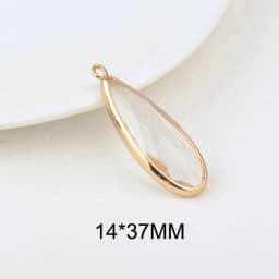 (1082)6PCS 24K Champagne Gold Color Brass with Glass Irregular Connector Charms High Quality Jewelry Making Findings Accessories