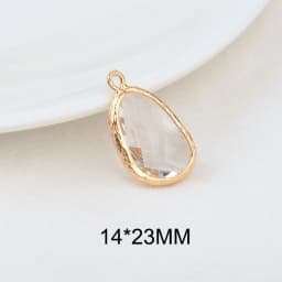 (1082)6PCS 24K Champagne Gold Color Brass with Glass Irregular Connector Charms High Quality Jewelry Making Findings Accessories