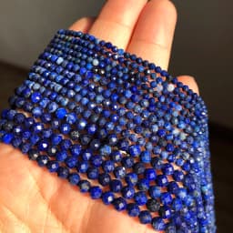 2 3 4mm Faceted Lapis Lazuli Gem Beads Natural Loose Stone Beads for Jewelry Making DIY Bracelet Earrings Accessories 15''Inches