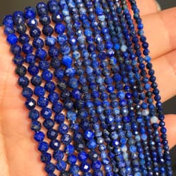 2 3 4mm Faceted Lapis Lazuli Gem Beads Natural Loose Stone Beads for Jewelry Making DIY Bracelet Earrings Accessories 15''Inches