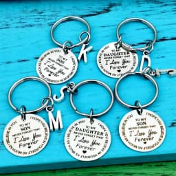 To My Son Daughter I Love You Forever Inspirational Gift Keychain, Best Gift Idea for Son Daughter Stocking Stuff Gifts