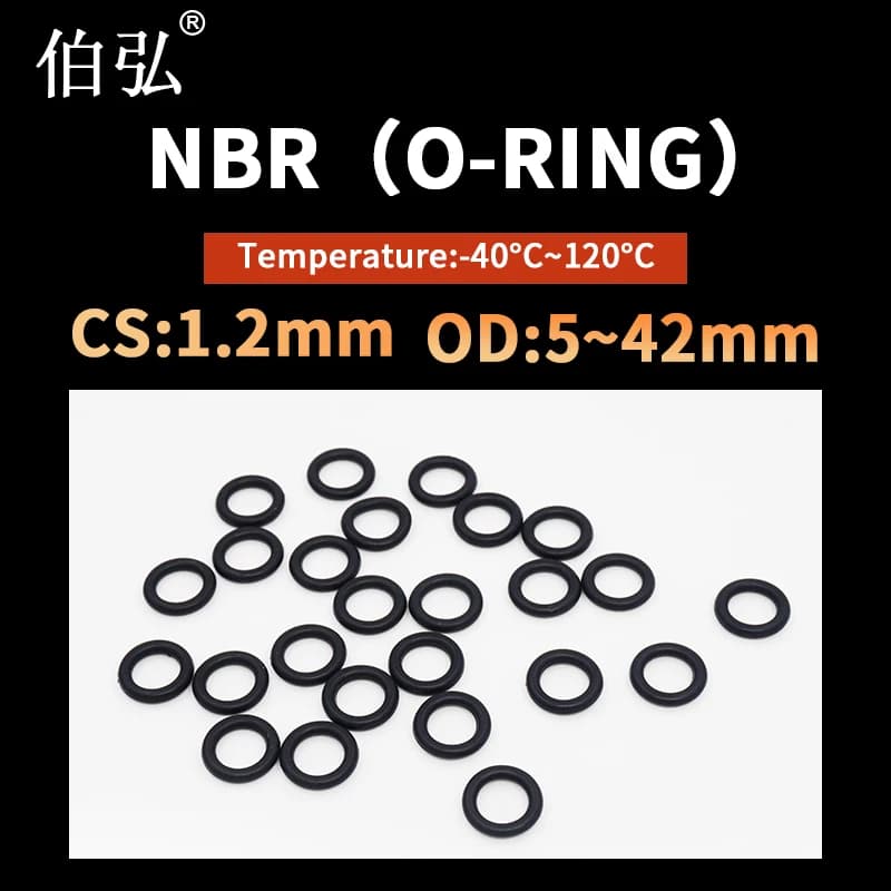 CS1.2/2/4mm OD5-200mm NBR O Ring Seal Gasket Thickness Oil And Wear Resistant Automobile Petrol Nitrile Rubber O-Ring Waterproof