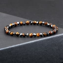 4mm Irregular Hematite Men Beaded Bracelets Natural Tiger Eye Lava Stone Beads Bracelets&Bangles Women Classic Jewelry Pulsera