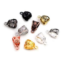 20pcs 3-Styles Beads Bails Pendants Jewelry Making DIY Necklace Silver Plated Gold Black Beads Bails Pendants Charm Beads Bails