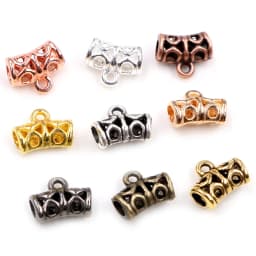 20pcs 3-Styles Beads Bails Pendants Jewelry Making DIY Necklace Silver Plated Gold Black Beads Bails Pendants Charm Beads Bails