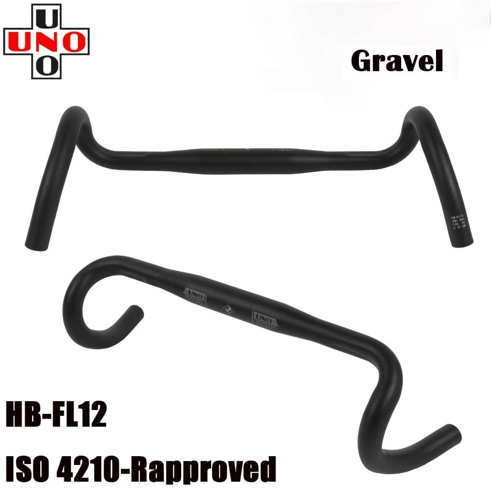 UNO HB-FL12 Road Gravel Bicycle Bent Bar Aluminum Alloy Racing Bike Drop Handlebar 31.8*400/420/440/460mm Bicycle Accessories