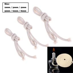 5M Round Cotton Wick for Alcohol Lamp, Torch, Oil Burner, Wine Bottle DIY – Candle & Lamp Fuel Accessory