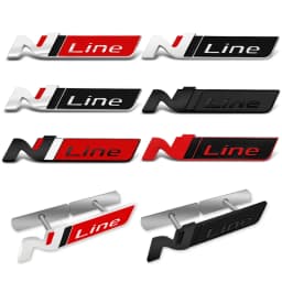 Car-Styling Metal Stickers N LINE Emblem Grille Badge For Veloster Accent Kona Elantra Ix25 Ix35 i30 i20 Sonata Tucson Kona
