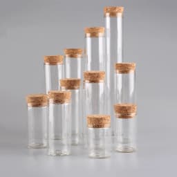 12 pieces/lot 15ml 20ml 25ml 30ml 40ml 45ml 50ml 55ml 60ml Glass Test Tubes With Cork Stopper Wishing Bottles for Art DIY Crafts