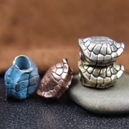 Copper Longevity Turtle Shell Lettering Knife Beads Woven Paracord Lanyard Pendant Jewelry Lucky DIY EDC Tool Charms Accessories