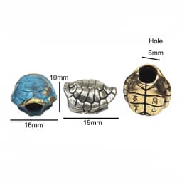 Copper Longevity Turtle Shell Lettering Knife Beads Woven Paracord Lanyard Pendant Jewelry Lucky DIY EDC Tool Charms Accessories