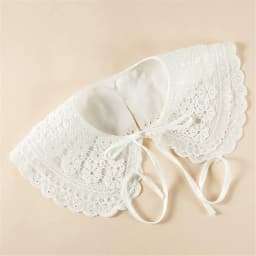 1PC Fashion Women Cotton Fake Collar Sweet Floral Lace Shawl Lapel Blouse Top Detachable Shirt False Tie Clothes Accessories