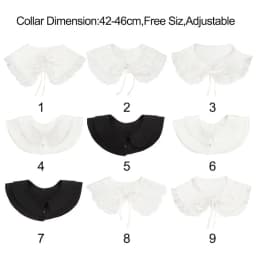 1PC Fashion Women Cotton Fake Collar Sweet Floral Lace Shawl Lapel Blouse Top Detachable Shirt False Tie Clothes Accessories