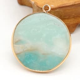 Natural Stone Lapis Lazuli Pendants Gold plated Amazonites for Jewelry Making Diy Women Necklace Earrings Gifts