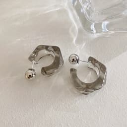 2021 New Trendy Transparent Resin Hoop Earrings for Women Girls Geometric Irregular Metal Acrylic Earrings Party Jewelry