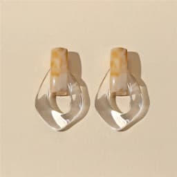 2021 New Trendy Transparent Resin Hoop Earrings for Women Girls Geometric Irregular Metal Acrylic Earrings Party Jewelry