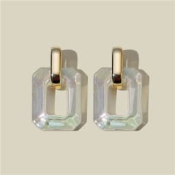 2021 New Trendy Transparent Resin Hoop Earrings for Women Girls Geometric Irregular Metal Acrylic Earrings Party Jewelry