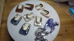 2021 New Trendy Transparent Resin Hoop Earrings for Women Girls Geometric Irregular Metal Acrylic Earrings Party Jewelry