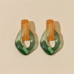 2021 New Trendy Transparent Resin Hoop Earrings for Women Girls Geometric Irregular Metal Acrylic Earrings Party Jewelry