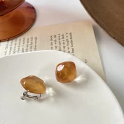 Retro Irregular Diamond Crystal Clip on Earrings 2021 New Personality Simple Candy Color Ripple Ear Clips for Non Pierced Women