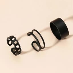 3pcs/Set Fashion Punk Ring Simple Design Vintage Black Color Joint Rings Sets for Women Jewelry Korean Version Joint Ring 2021