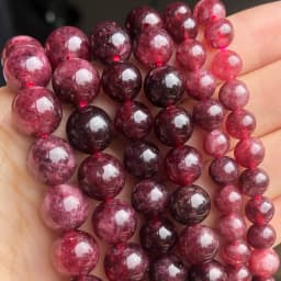 Natural Stone Dark Red Garnet Quartz Round Loose Beads for Jewelry Making Diy Bracelet Accessories 15''Inches Pick Size 6 8 10mm