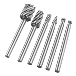 6PCS Rotary File Cutter HSS Dremel Milling Rotating Burrs Grinding Head Wood Carving Knife Cutter Tools Engraving Accessories