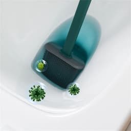 1 Set Light Luxury Toilet Brush Household Long-Handled TPR Brush Head No Dead Corners Durable Toilet Brush Bathroom Accessories