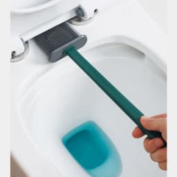 1 Set Light Luxury Toilet Brush Household Long-Handled TPR Brush Head No Dead Corners Durable Toilet Brush Bathroom Accessories