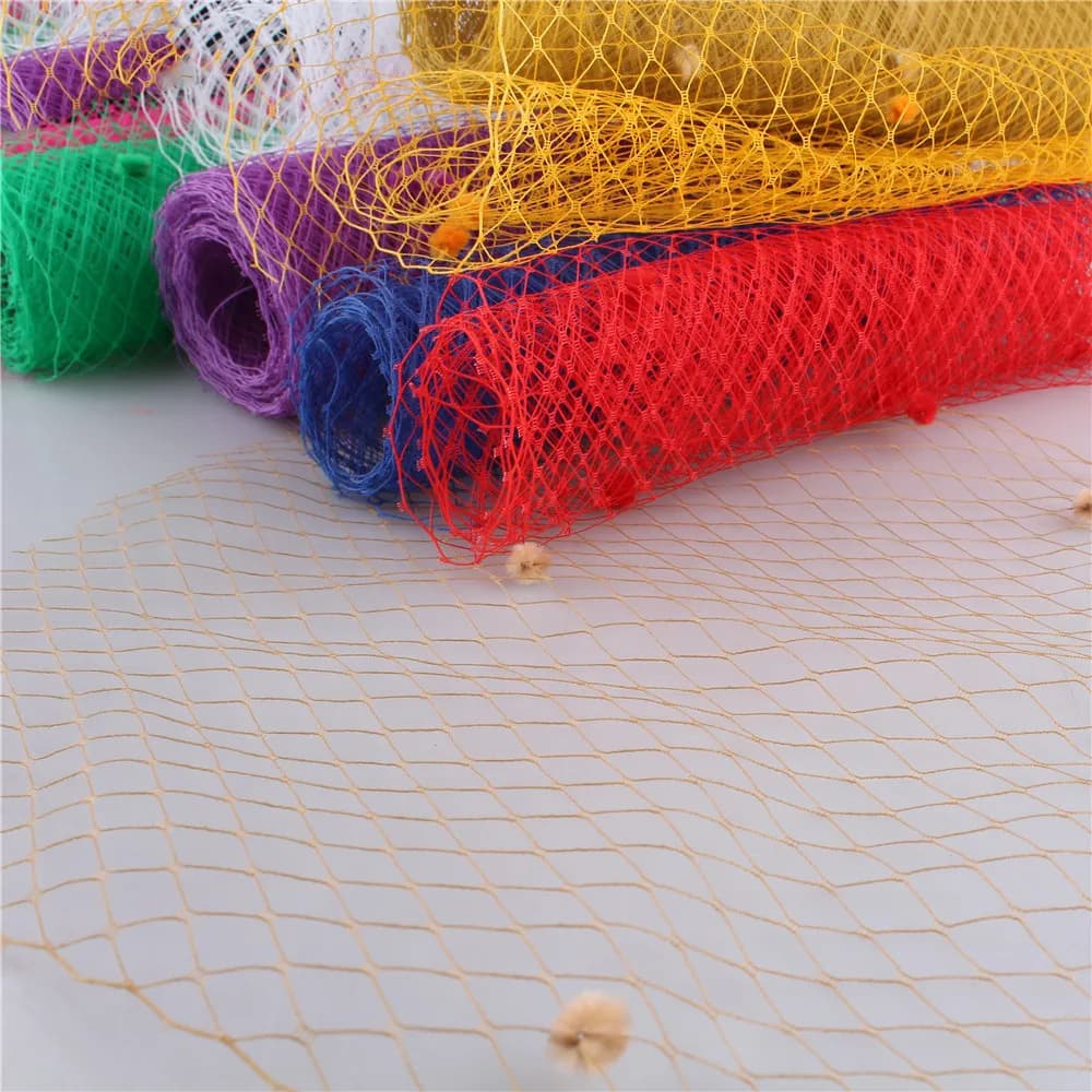 Dot birdcage veil fabric for wedding bride mesh headwear DIY hair accessories Veiling Millinery hats red bridal netting headwear