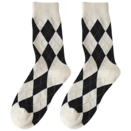 21 Autumn And Winter Models Diamond Grid Socks Girls Fashion Retro Classic Tube Socks Tide Pile Socks