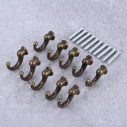 10pcs Antique Bronze Wall Hooks Door Hanger Hook Vintage Bathroom Kitchen Furniture Hardware with Screws