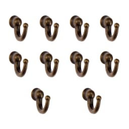 10pcs Antique Bronze Wall Hooks Door Hanger Hook Vintage Bathroom Kitchen Furniture Hardware with Screws