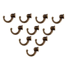 10pcs Antique Bronze Wall Hooks Door Hanger Hook Vintage Bathroom Kitchen Furniture Hardware with Screws
