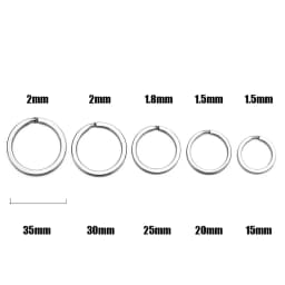 10Pcs/set Keyring Split Rings Stainless Steel Key Chain Accessories Flat Round Key Rings DIY Jewelry Making 15 20 25 30 35mm Dia
