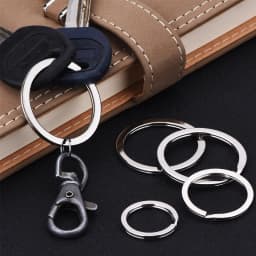 10Pcs/set Keyring Split Rings Stainless Steel Key Chain Accessories Flat Round Key Rings DIY Jewelry Making 15 20 25 30 35mm Dia